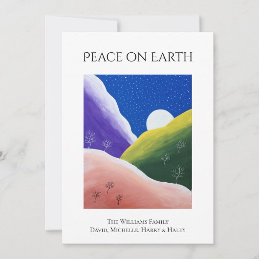 Kerstvrede op aarde Colorful Winter Feestdagenkaart (Voorkant)