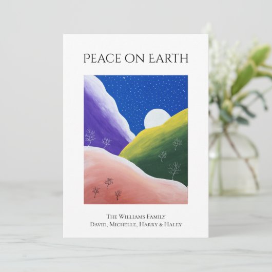 Kerstvrede op aarde Colorful Winter Feestdagenkaart (Staand voorkant)
