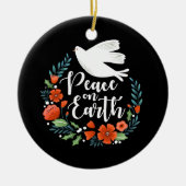 Kerstvrede op aarde keramisch ornament (Voorkant)