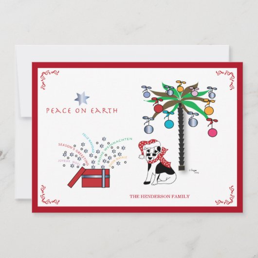 Kerstvrede op aarde - Meertalige vakantie Feestdagenkaart (Voorkant)
