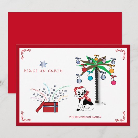 Kerstvrede op aarde - Meertalige vakantie Feestdagenkaart (Voorkant / Achterkant)