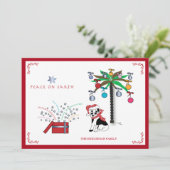 Kerstvrede op aarde - Meertalige vakantie Feestdagenkaart (Staand voorkant)