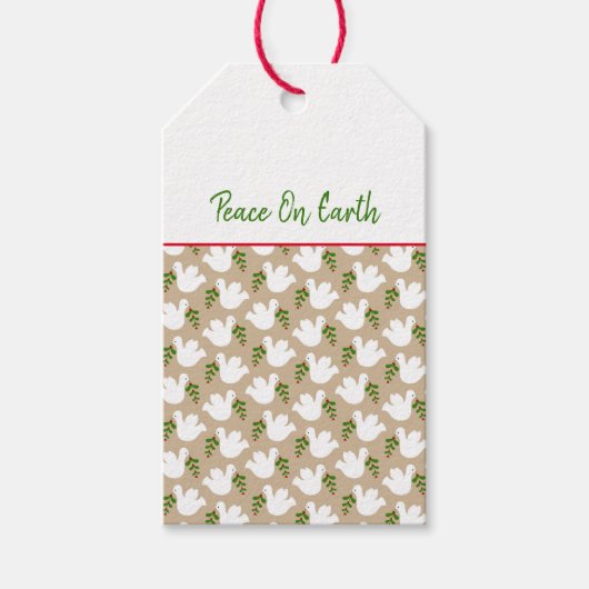 Kerstvrede op Aarde met feestdag Cadeaulabel (Voorkant)
