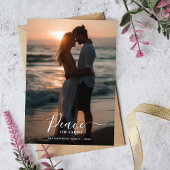 Kerstvrede op aarde Sunset Beach Foto Feestdagenkaart