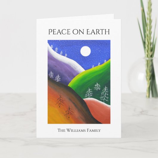 Kerstvrede op aarde Winter Evergreens Feestdagen Kaart (Voorkant)