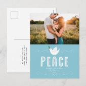 Kerstvrede Single Photo Holiday Briefkaart (Voorkant / Achterkant)