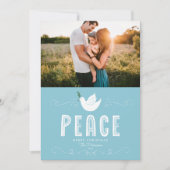 Kerstvrede Single Photo Holiday Card Feestdagenkaart (Voorkant)