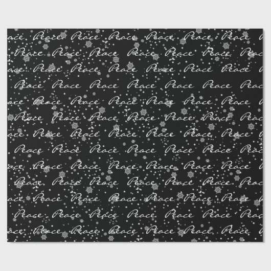 Kerstvrede tekst in sneeuwvlokken cadeaupapier (Vlak)