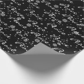 Kerstvrede tekst in sneeuwvlokken cadeaupapier (Hoek)