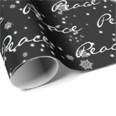 Kerstvrede tekst in sneeuwvlokken cadeaupapier (Rol Hoek)