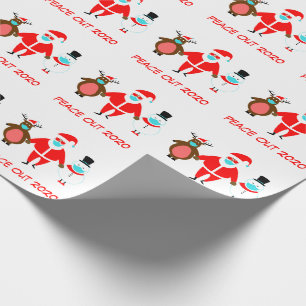 Kerstvrede uit 2020 Black Santa Face Mask Cadeaupapier