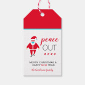 Kerstvrede uit 2020 Funny Santa in Face Mask Cadeaulabel (Voorkant)