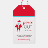 Kerstvrede uit 2020 Funny Santa in Face Mask Cadeaulabel (Achterkant)