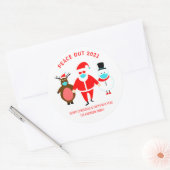 Kerstvrede uit 2021 Santa Face-masker Ronde Sticker (Envelop)