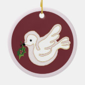 Kerstvredesduif Keramisch Ornament (Achterkant)