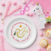 Kerstvredesduif met heilig papieren bordje (Feest)
