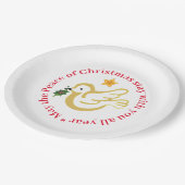 Kerstvredesduif met heilig papieren bordje (Gekanteld)