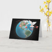 Kerstvredesduif op het Wereldbol Kaart (Gele Bloem)