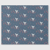 kerstvredesduif op sneeuwvlokken cadeaupapier (Vlak)