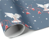 kerstvredesduif op sneeuwvlokken cadeaupapier (Rol Hoek)