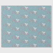 kerstvredesduif op sneeuwvlokken cadeaupapier (Vlak)