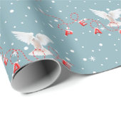 kerstvredesduif op sneeuwvlokken cadeaupapier (Rol Hoek)