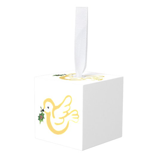 Kerstvredesduif Ornament (Voorkant hoekig)