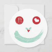 Kerstvredesliefde Joy Whimsy Funny Face Foto Feestdagenkaart (Voorkant)