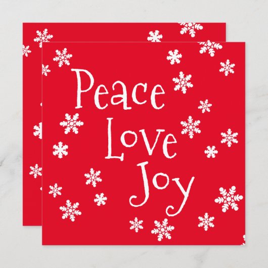 Kerstvredesliefde Joy White Snowflake (Voorkant / Achterkant)