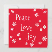 Kerstvredesliefde Joy White Snowflake Red (Achterkant)