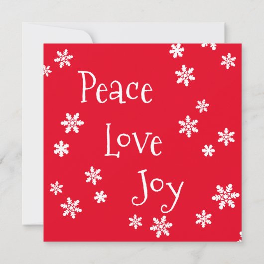 Kerstvredesliefde Joy White Snowflake Red (Achterkant)