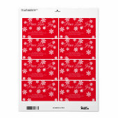 Kerstvredesliefde Joy White Snowflake Script Etiket (Full Sheet)