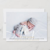 Kerstvreugde 2 Foto Baby Geboorte Feestdagenkaart (Voorkant)