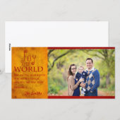 Kerstvreugde 8x4 scharlakenrood & goud feestdagenkaart (Voorkant / Achterkant)