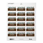 Kerstvreugde blauw bruine overlay retouradres etiket (Full Sheet)