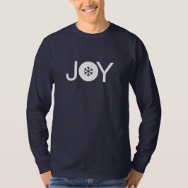 Kerstvreugde Blauw en Wit T-shirt met Lange Mouwen
