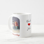 Kerstvreugde en knuffels personalize mok (Voorkant links)