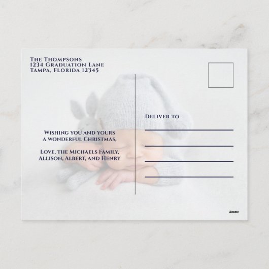 Kerstvreugde en liefdeskliniek Modern twee foto Feestdagenkaart (Achterkant)