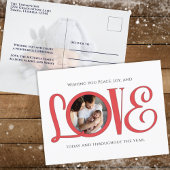 Kerstvreugde en liefdeskliniek Modern twee foto Feestdagenkaart