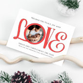 Kerstvreugde en liefdeskliniek Moderne foto Feestdagenkaart