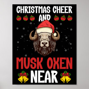 Kerstvreugde en muskusossen nabij - Muskusos Musko Poster