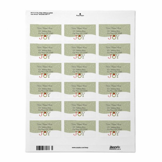 Kerstvreugde Etiket (Full Sheet)