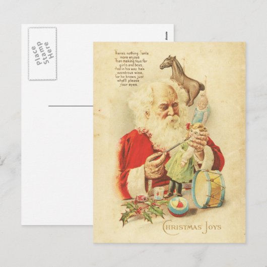  kerstvreugde feestwensen Speelgoed Feestdagenkaart (Voorkant / Achterkant)