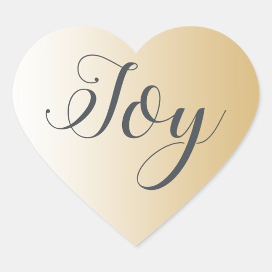 Kerstvreugde Glanzend Goud Ombre Hart Sticker (Voorkant)