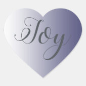 Kerstvreugde Glanzend Navyblauw Ombre Hart Sticker (Voorkant)