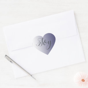 Kerstvreugde Glanzend Navyblauw Ombre Hart Sticker