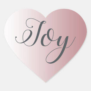 Kerstvreugde Glanzend Roze Ombre Hart Sticker