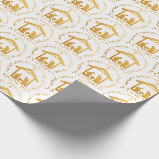 Kerstvreugde Goud Kerstmis Cadeaupapier (Hoek)