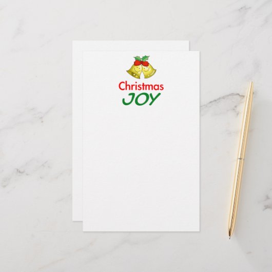 Kerstvreugde (Holly Bells) Briefpapier (Voorkant / Achterkant in situ)