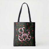 Kerstvreugde Holly Berries & Leaves Tote Bag (Voorkant)